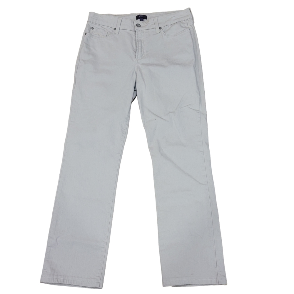 NYDJ Straight Leg Jeans Lift Tuck Tan Size 8
